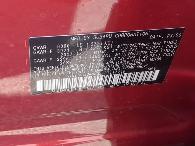 New 2026 CRIMSON RED PEARL Subaru Limited 7-Passenger image 47