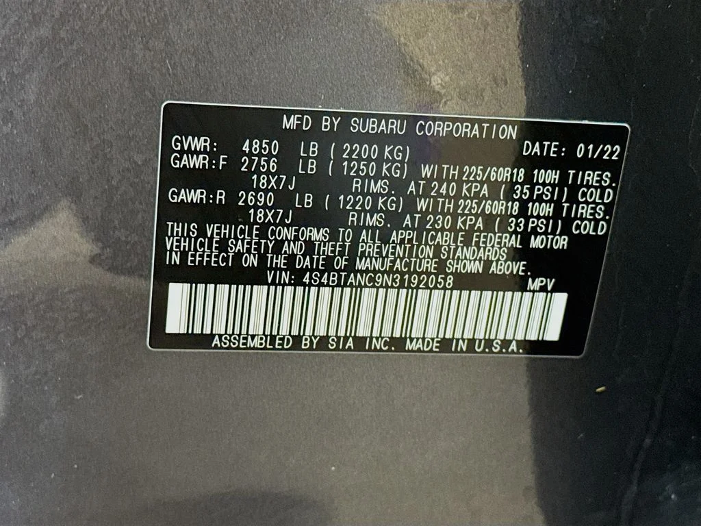 Used 2022 Gray Subaru Limited image 42