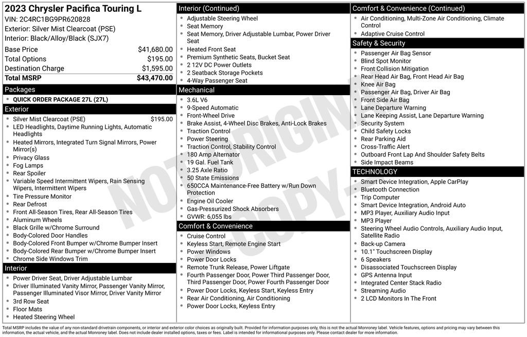 Used 2023 Silver Chrysler Touring L image 26