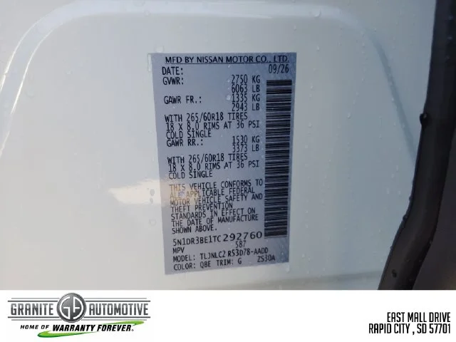New 2026 Everest White Pearl TriCoat Nissan Rock Creek® image 29