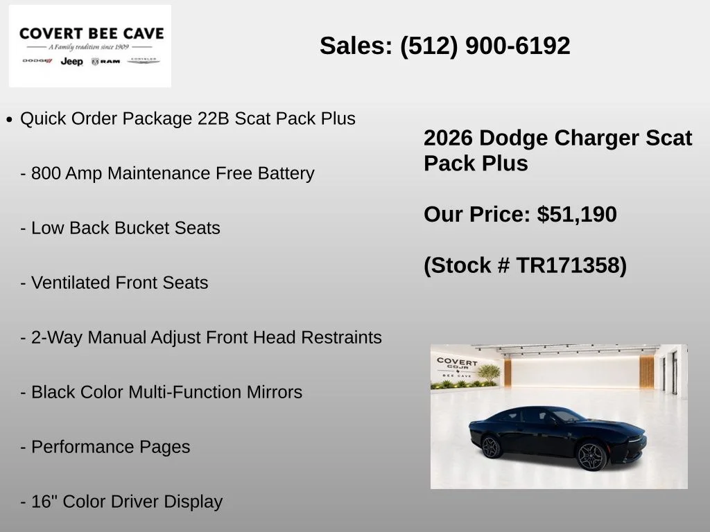 New 2026 Diamond Black Crystal Pearlcoat Dodge Scat Pack Plus image 7