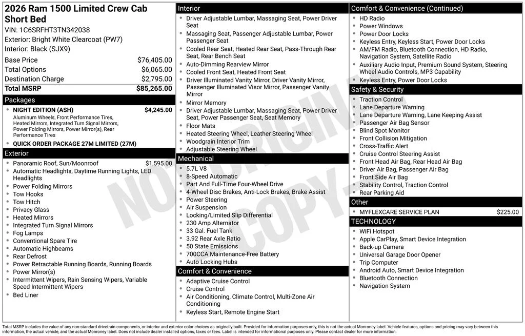 New 2026 Bright White Clearcoat RAM Limited image 5
