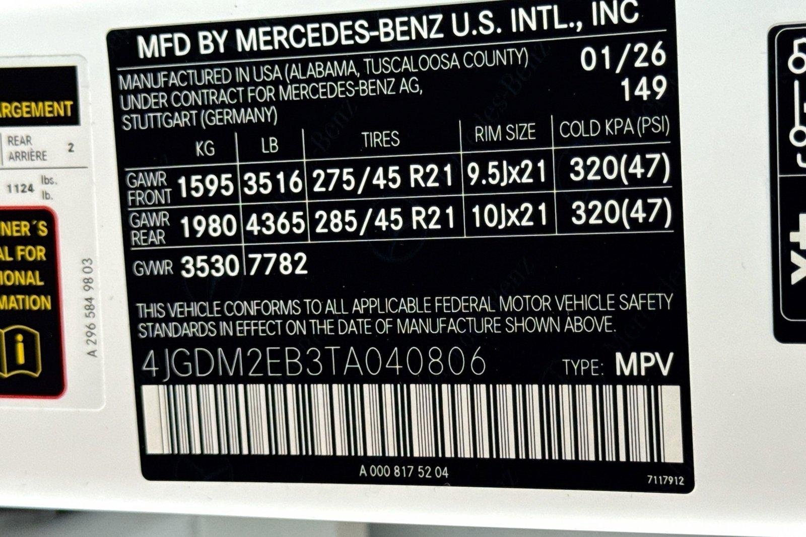New 2026 Polar White Mercedes-Benz EQS 400 image 30