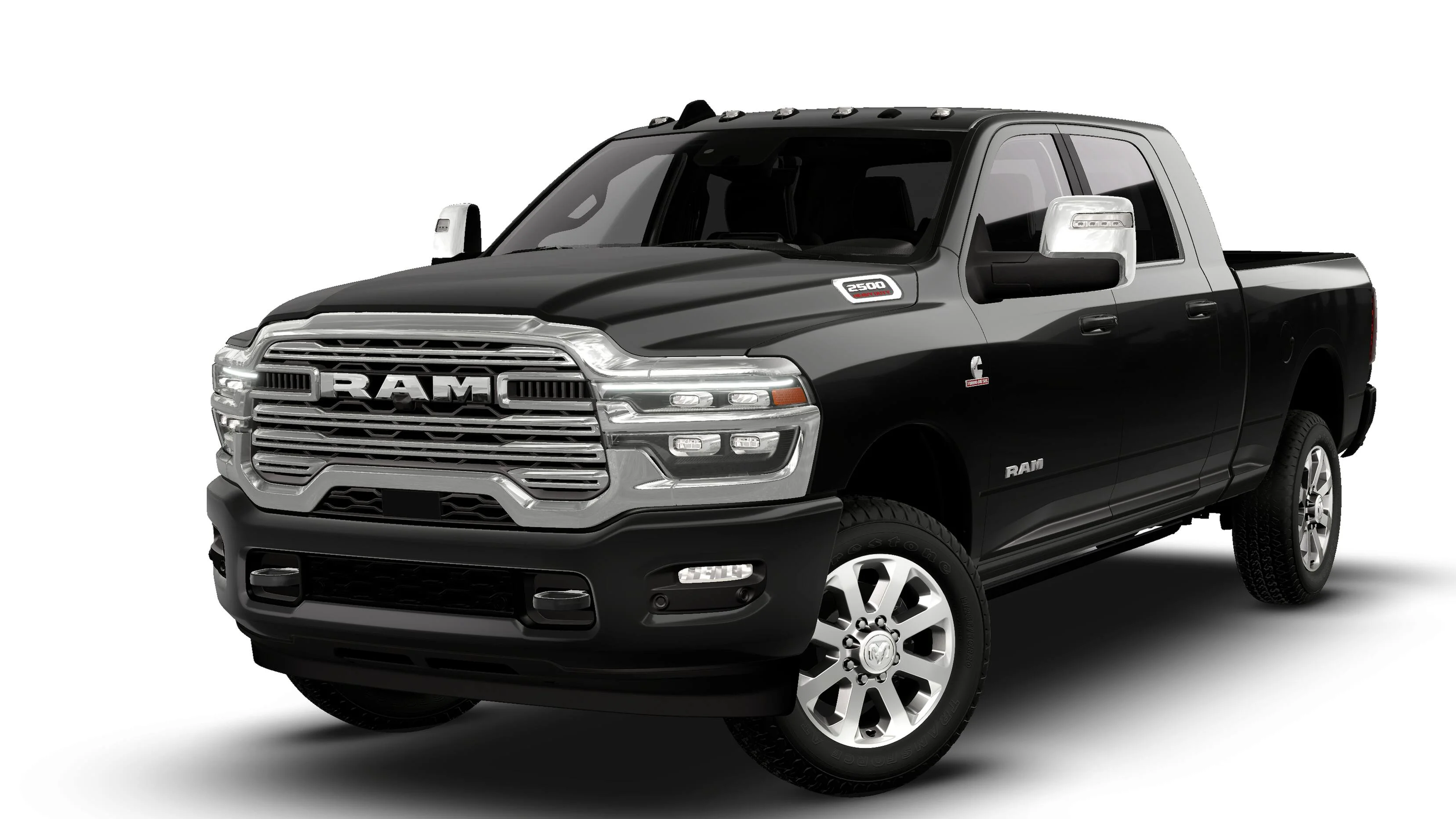 New 2027 Diamond Black Crystal Pearl-Coat Exterior Paint RAM Laramie image 1