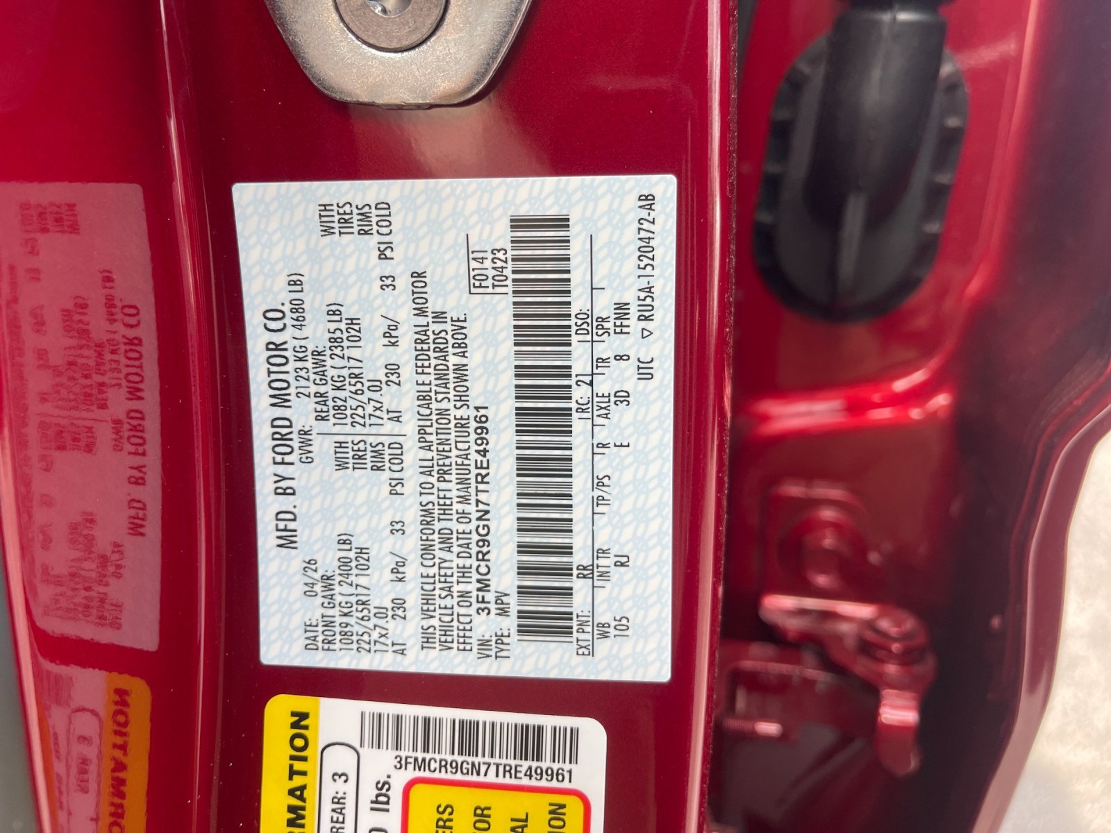New 2026 Ruby Red Metallic Tinted Clearcoat Ford Heritage image 31