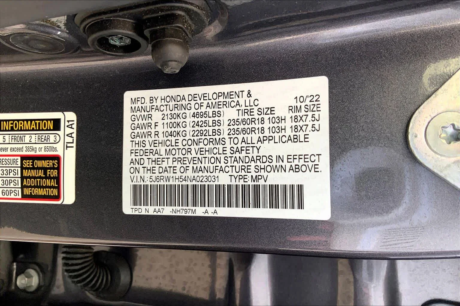 Used 2022 Modern Steel Metallic Honda EX image 33