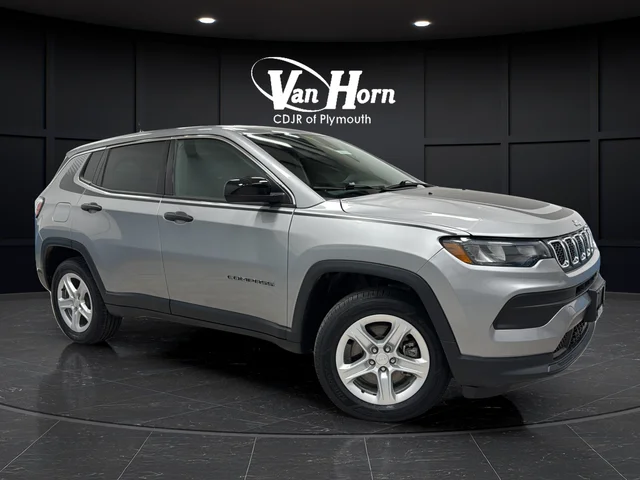 Used 2023 Billet Silver Metallic Jeep Sport image 1