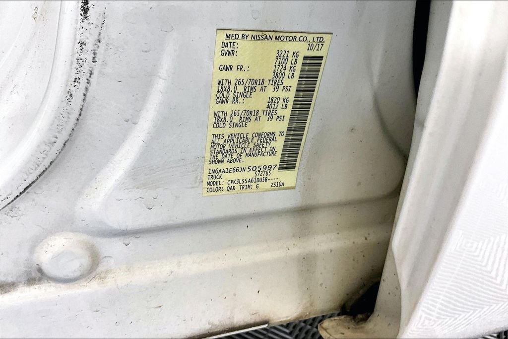 Used 2018 White Nissan SV image 4