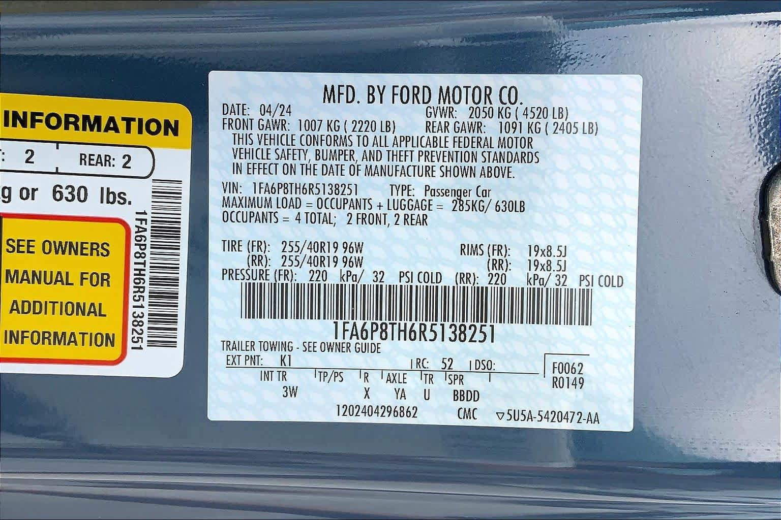 Used 2024 Vapor Blue Metallic Ford EcoBoost Premium image 35