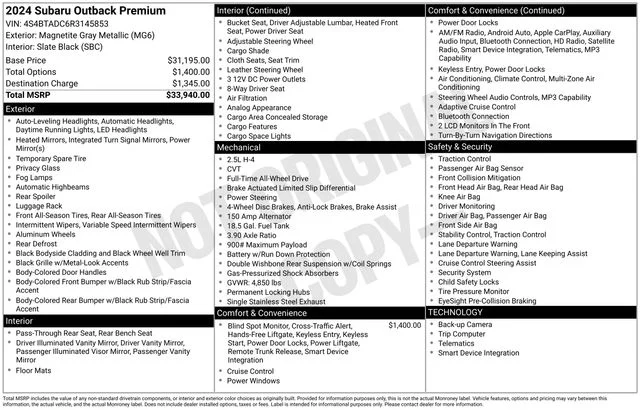 Used 2024 Gray Subaru Premium image 7
