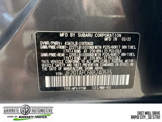 Used 2022 Gray Subaru Premium image 22