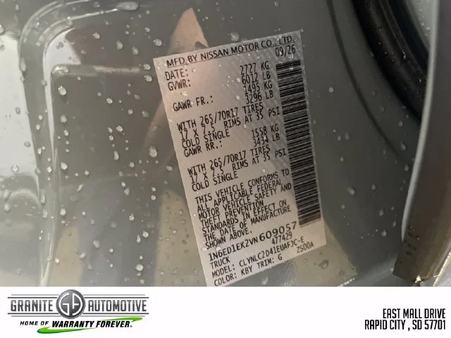 New 2027 Boulder Gray Pearl Nissan Crew Cab SV image 28
