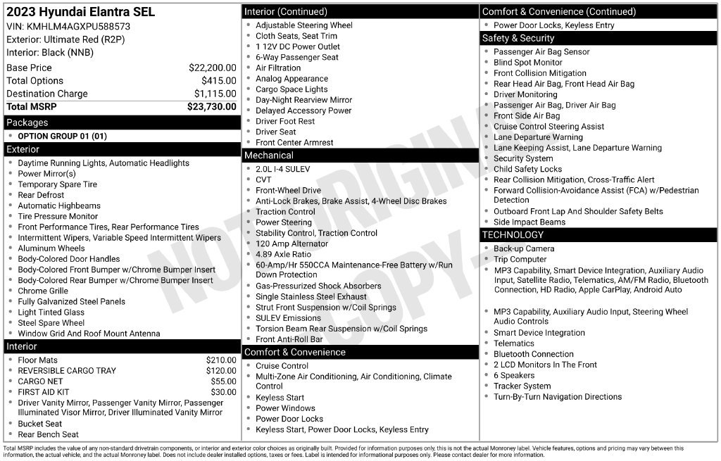 Used 2023 Red Hyundai SEL image 2