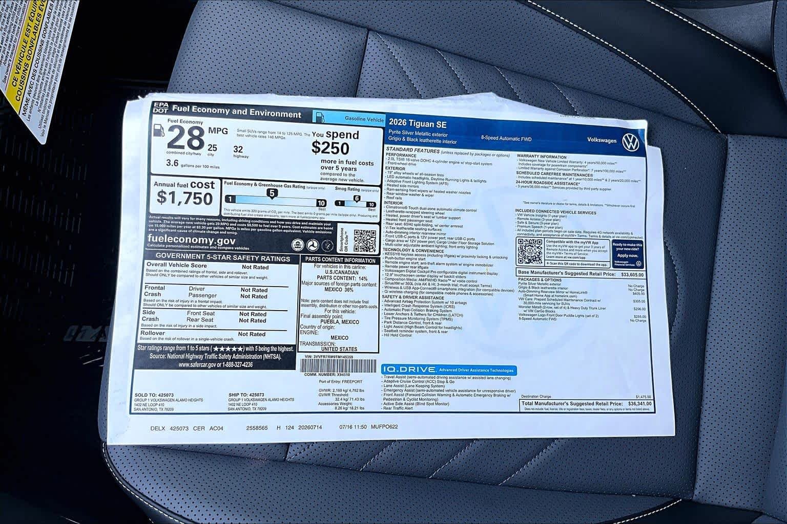 New 2026 Pyrite Silver Metallic Volkswagen 2.0T SE image 22