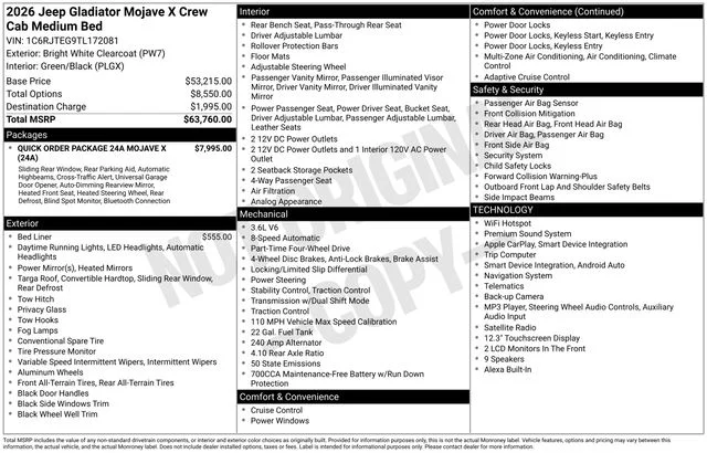 New 2026 White Jeep Mojave X image 5