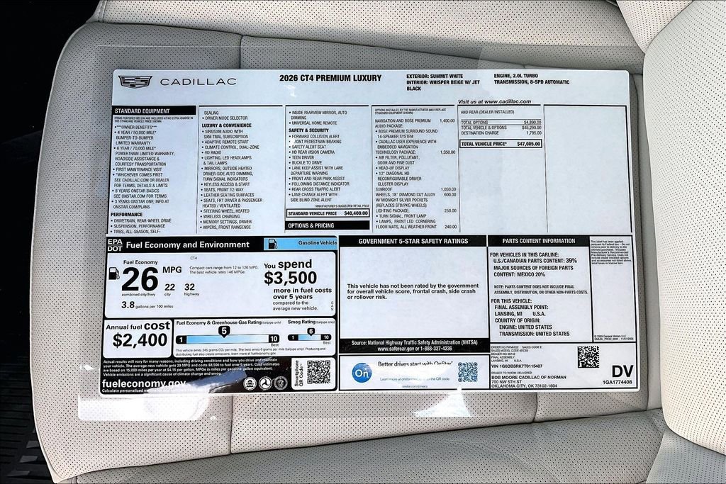 2026 Cadillac CT4 Premium Luxury - Photo 14