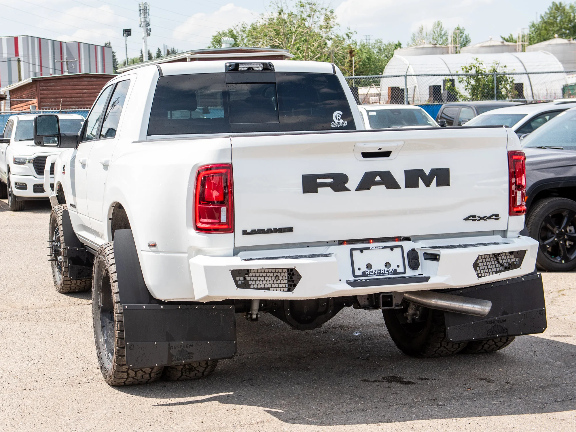 New 2026 White RAM Laramie* Mega Cab, 2 Inch Lift, 35 Inch Tires, Trigger Industries Bumper image 7