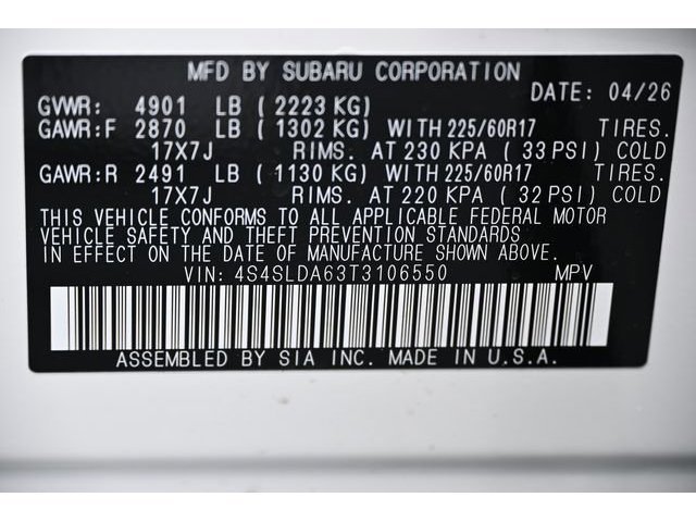 New 2026 White Subaru Standard Model image 47