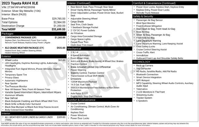 Used 2023 Silver Toyota XLE image 4