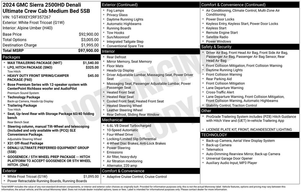 Used 2024 White GMC Denali Ultimate image 42
