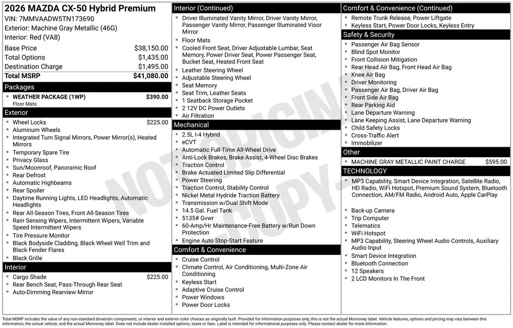 New 2026 Gray Mazda Premium image 7
