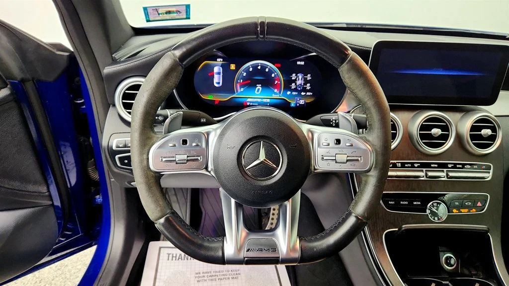 Used 2019 Brilliant Blue Metallic Mercedes-Benz AMG® C 43 4MATIC Coupe w/ Multimedia Pkg & Leather, Upholstery image 11
