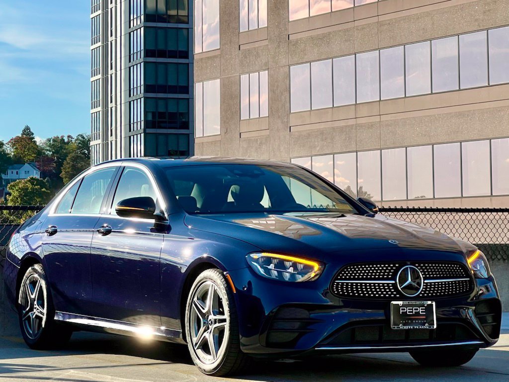Certified Used 2023 Blue Mercedes-Benz E 350 image 1