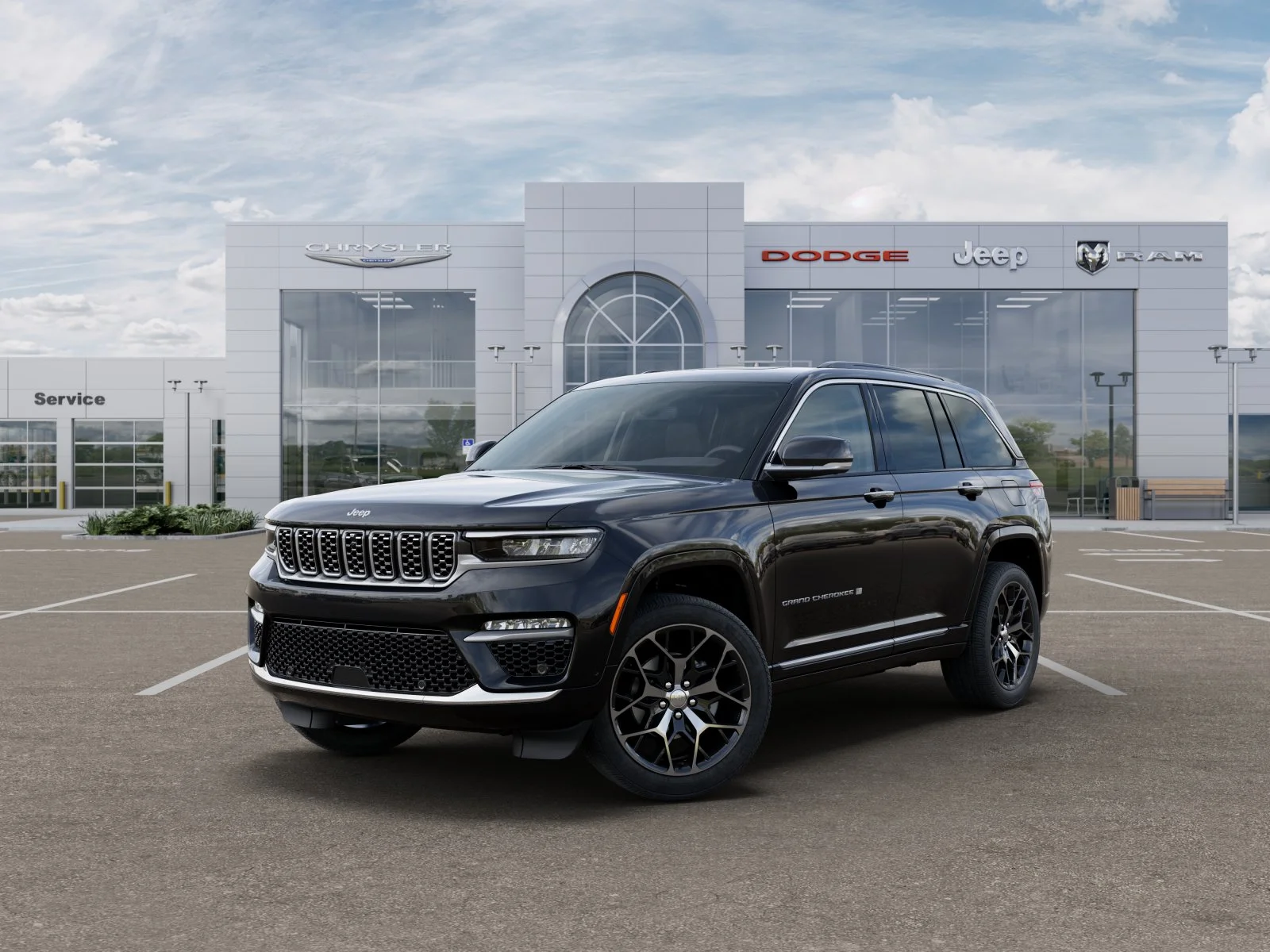 New 2025 Diamond Black Crystal Pearl-Coat Exterior Paint Jeep Summit Reserve image 31