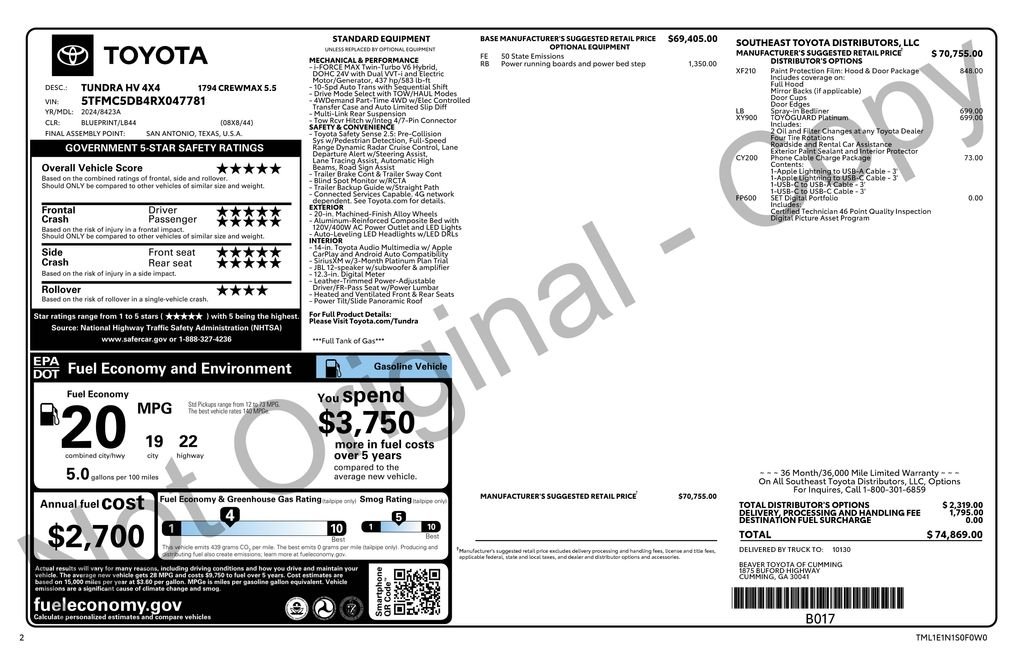 Used 2024 Blueprint Toyota 1794 Edition image 4