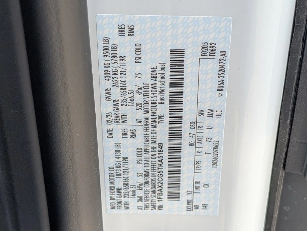 New 2026 Oxford White Ford Passenger Van XLT image 33