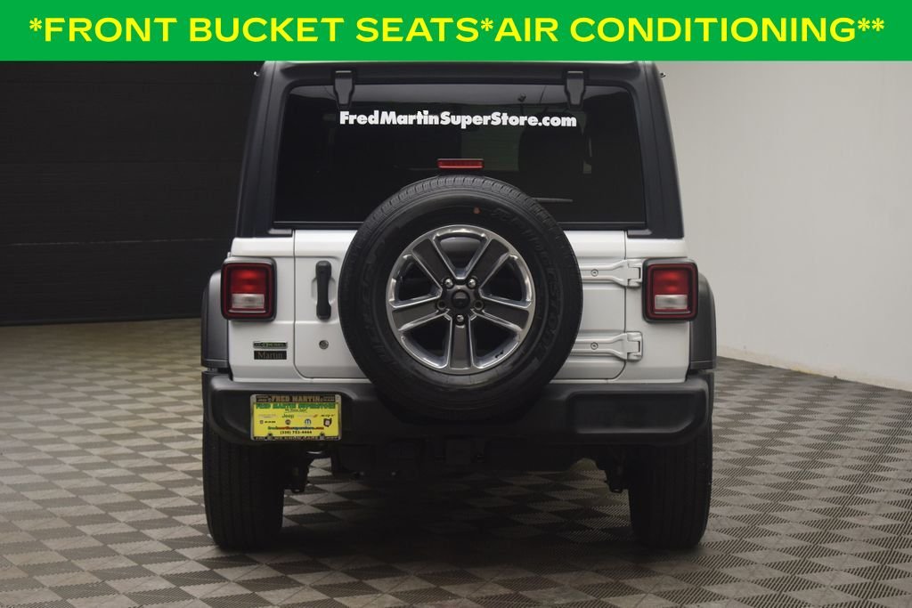Used 2021 Bright White Clearcoat Jeep Unlimited Sport image 8