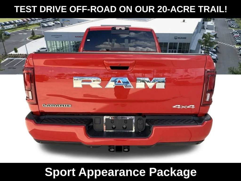 New 2026 Flame Red Clear-Coat Exterior Paint RAM Laramie image 5