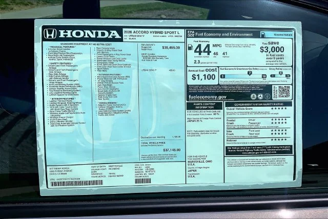 New 2026 Urban Gray Pearl Honda Sport-L Hybrid image 14