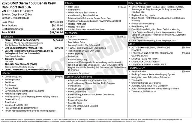 New 2026 Onyx Black GMC Denali image 1