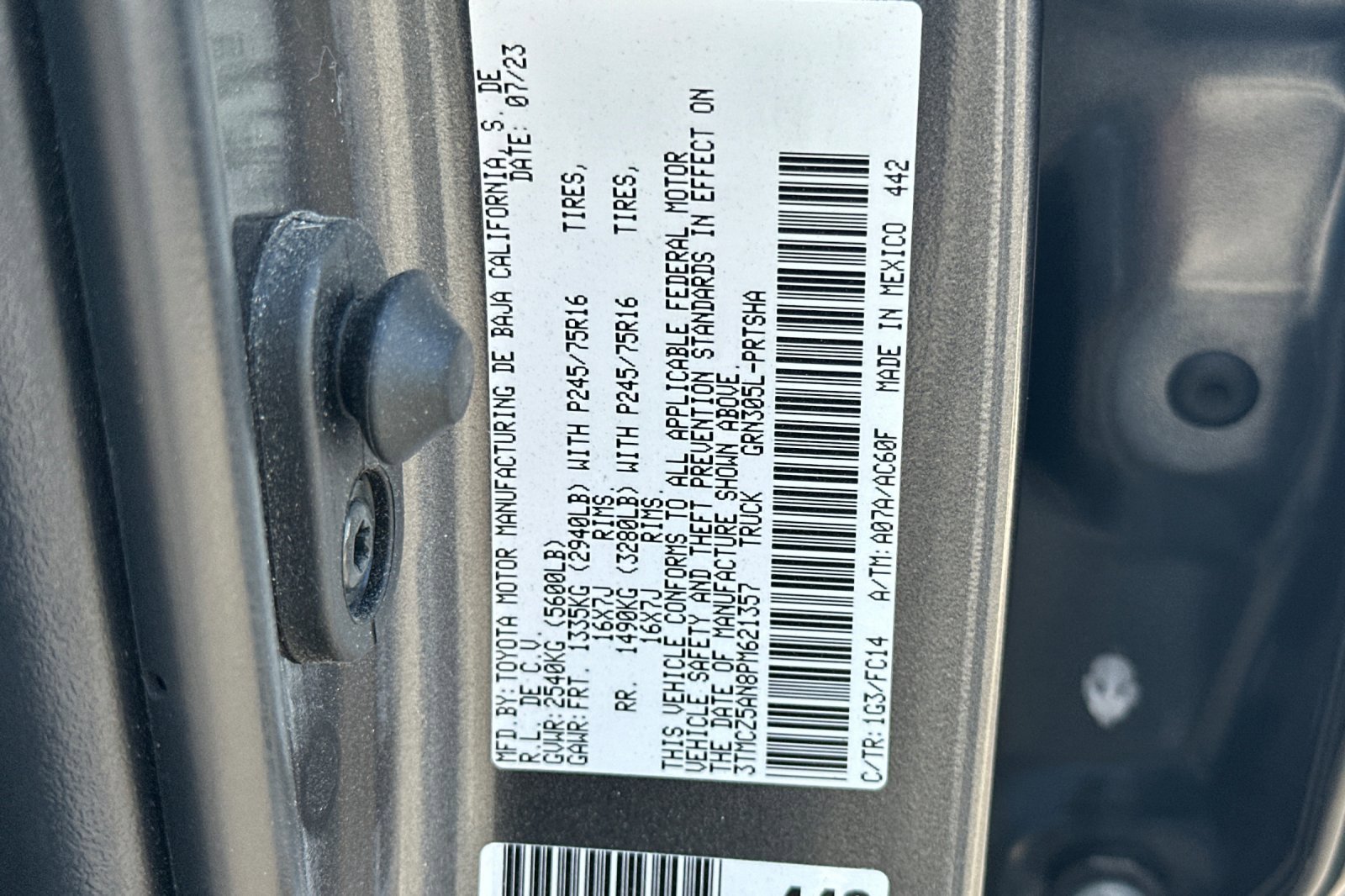 Certified Used 2023 Magnetic Gray Metallic Toyota SR5 image 28