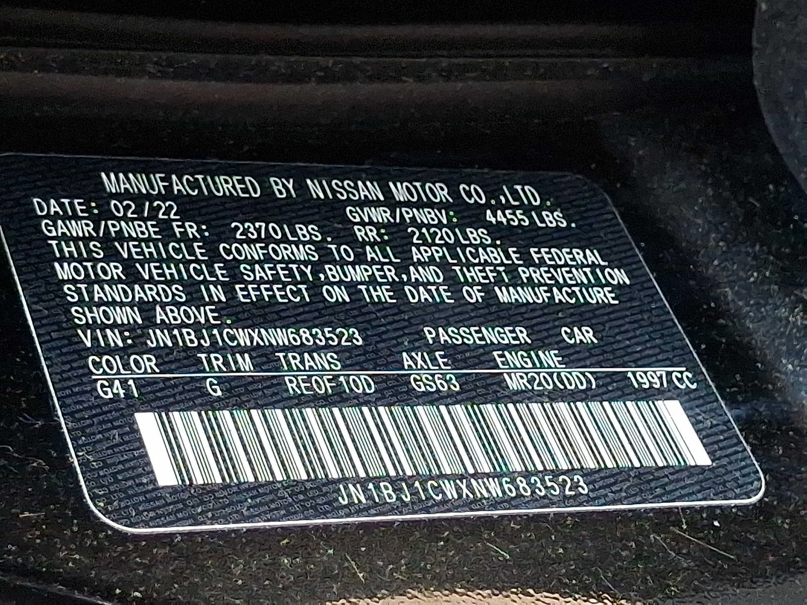 Used 2022 Black Nissan SL AWD Xtronic CVT image 28