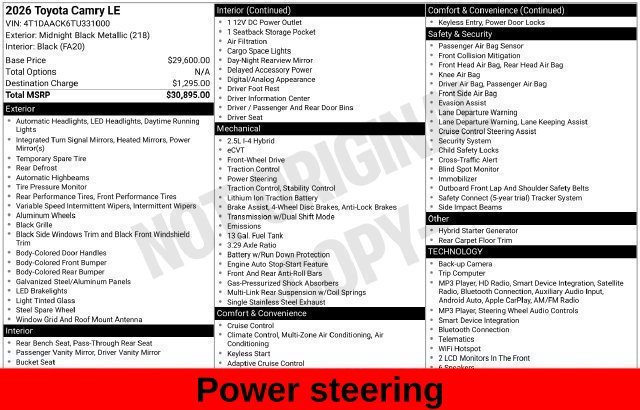 Used 2026 Black Toyota LE image 21