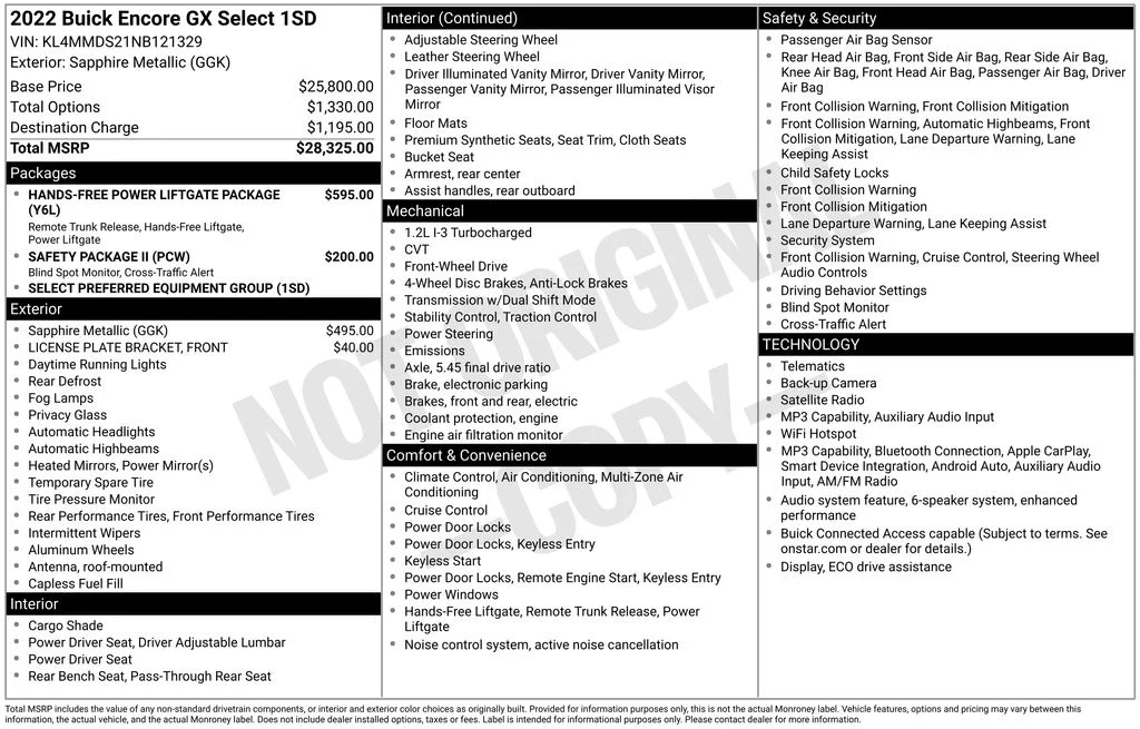 Used 2022 Blue Buick Select image 6