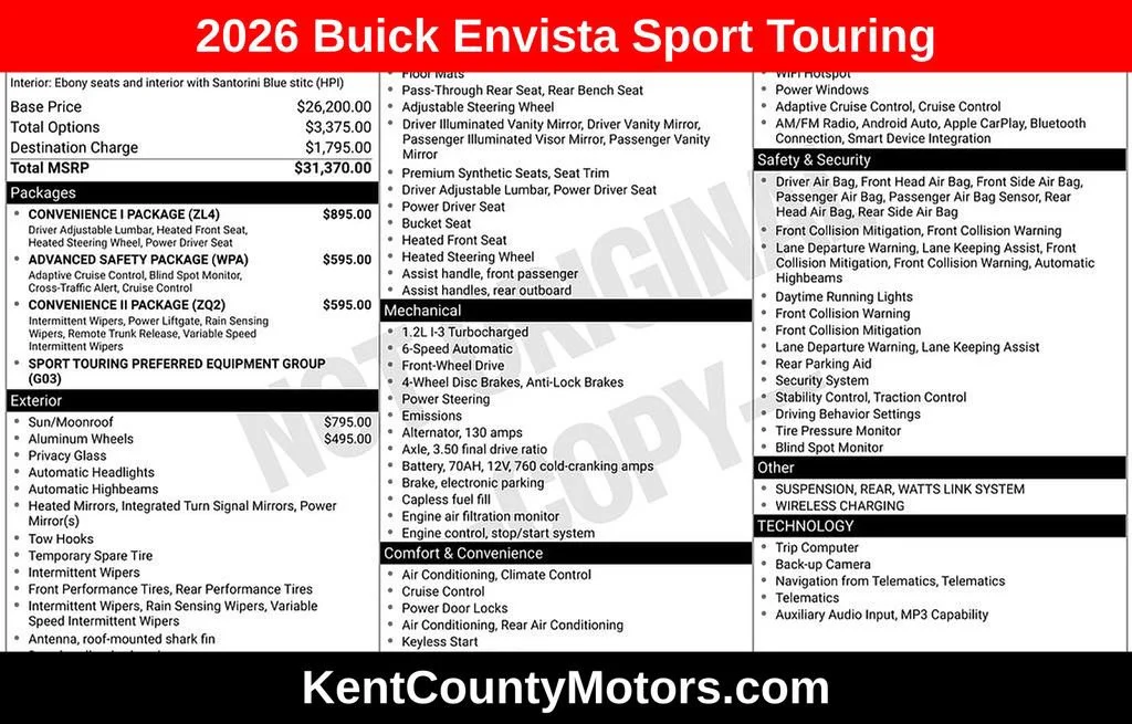 Used 2026 Summit White Buick Sport Touring image 1