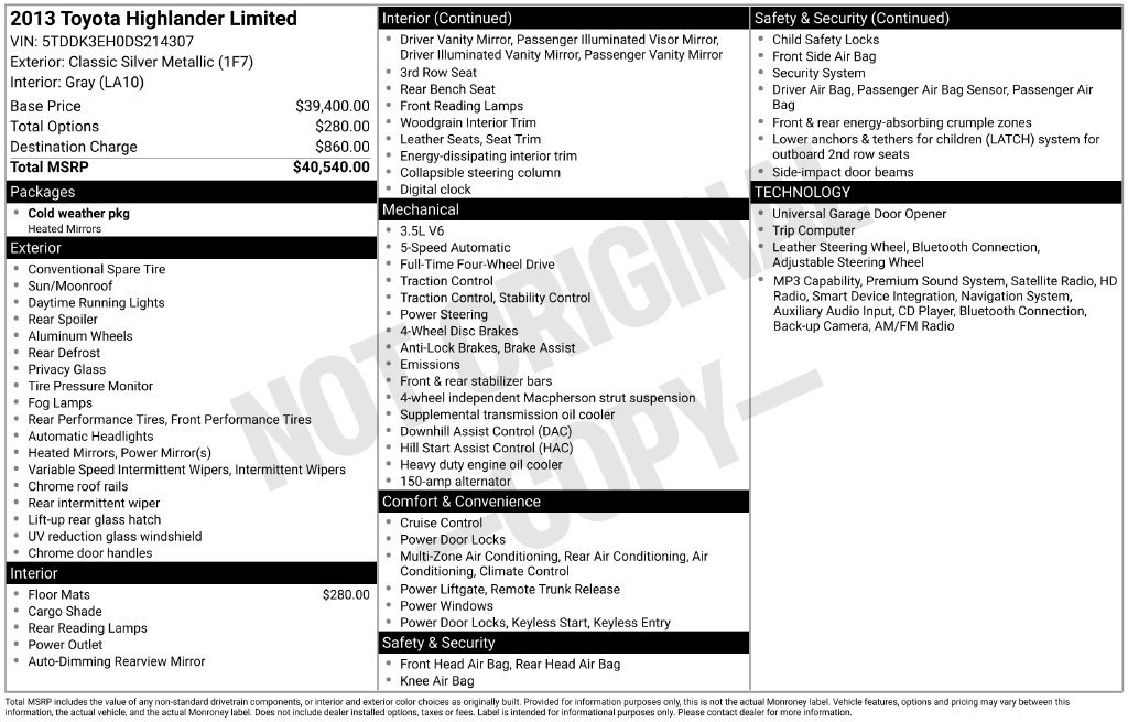 Used 2013 Silver Toyota Limited image 2