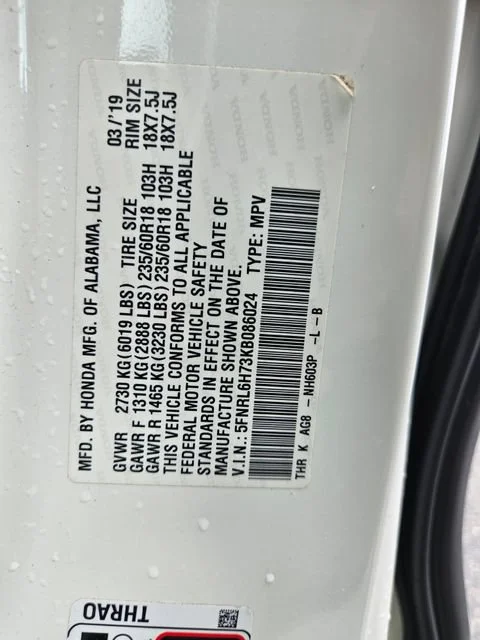 Used 2019 White Honda EX-L image 30