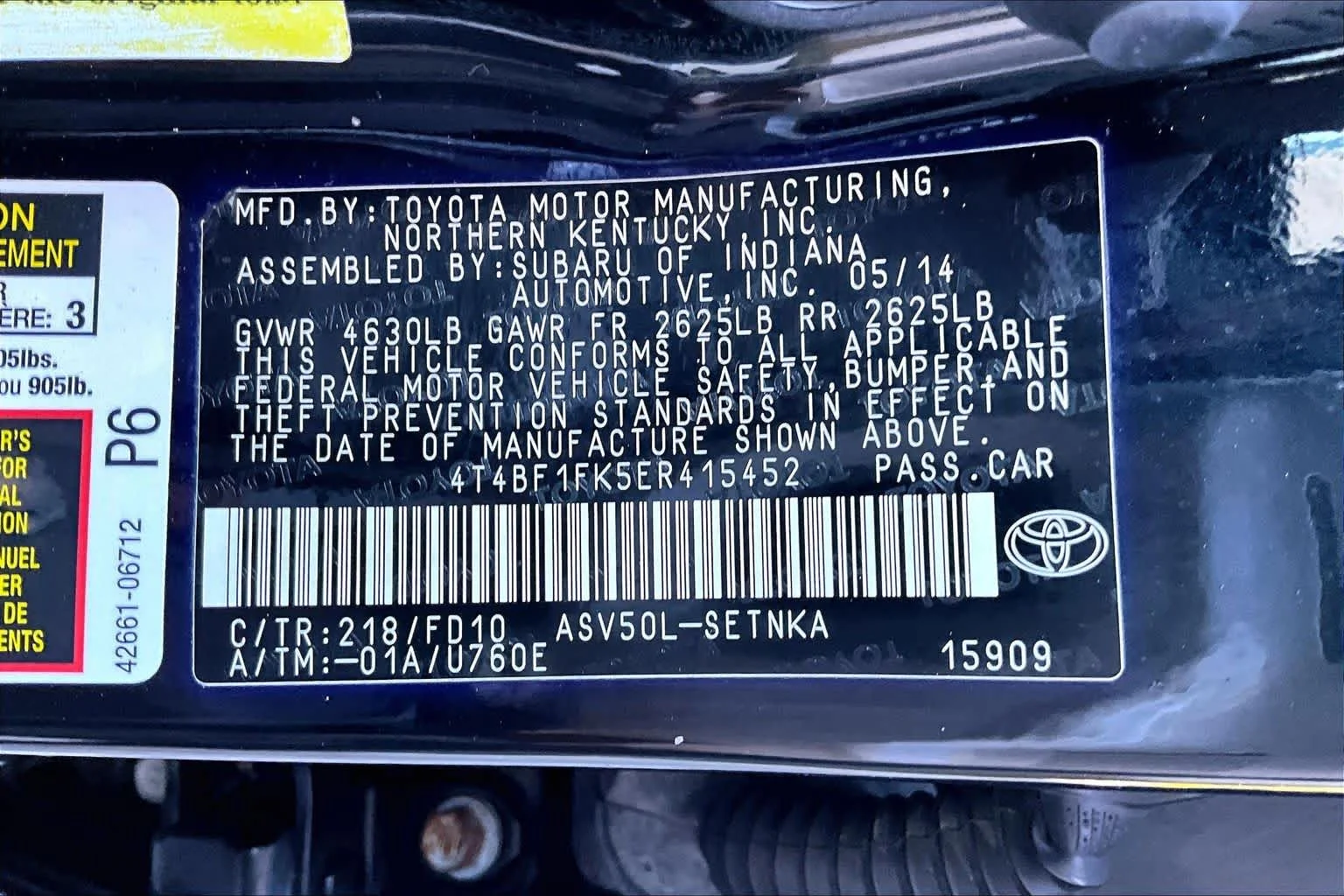 Used 2014 Attitude Black Metallic Toyota LE image 36