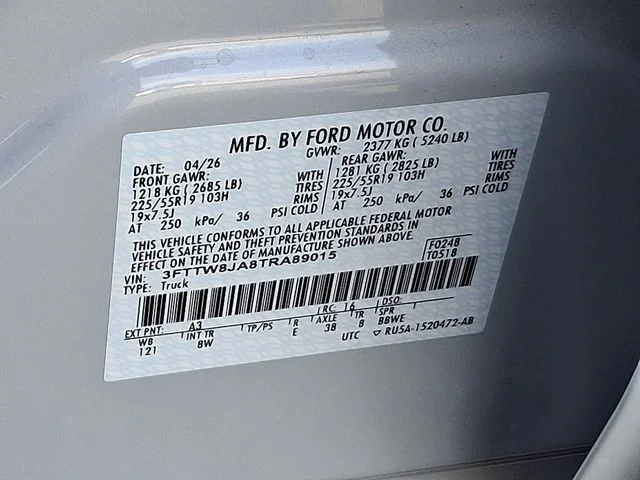 New 2026 Space White Metallic Ford XLT image 14