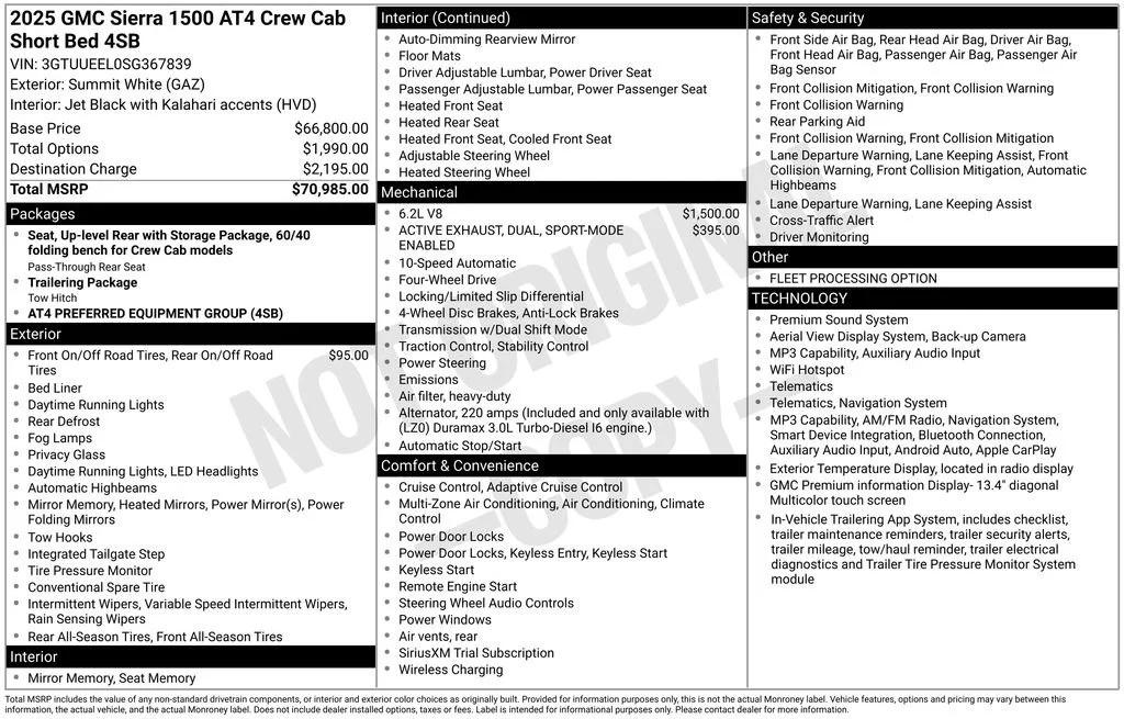 Used 2025 Summit White GMC AT4 image 38