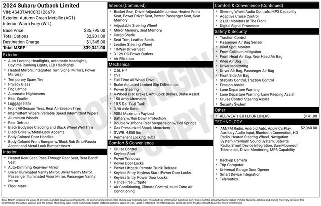 Used 2024 Brown Subaru Limited image 8