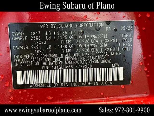 New 2026 LITHIUM RED PEARL Subaru Limited image 33