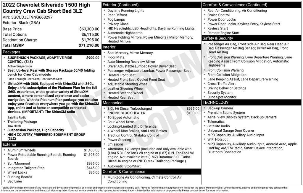 Used 2022 Black Chevrolet High Country image 28