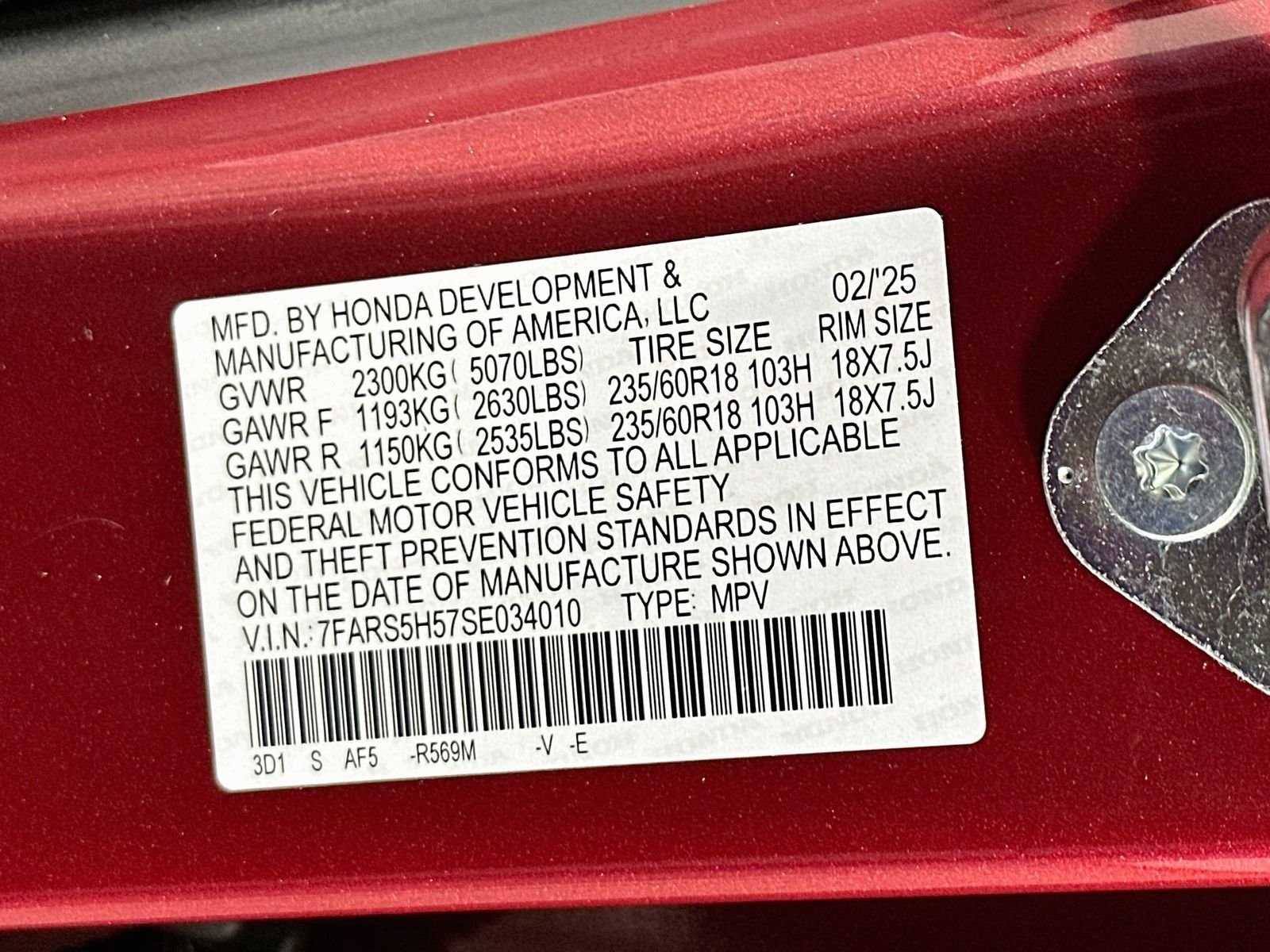 Used 2025 Radiant Red Metallic Honda Sport image 31