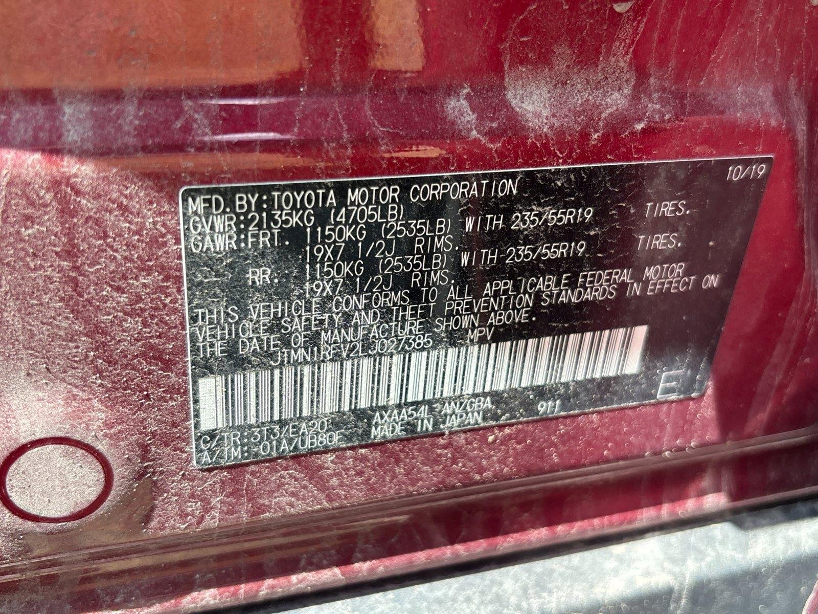Used 2020 Ruby Flare Pearl Toyota Limited image 10