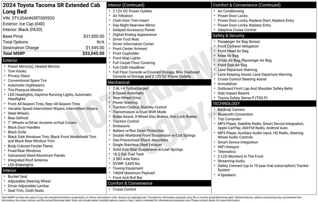 Used 2024 White Toyota SR image 16